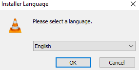 Select the language and click on OK