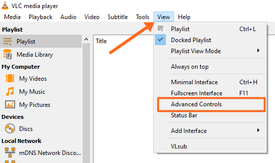 Enable Advanced Controls in VLC