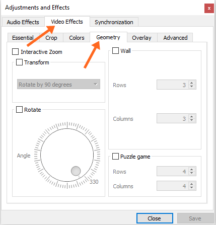 Open Geometry options